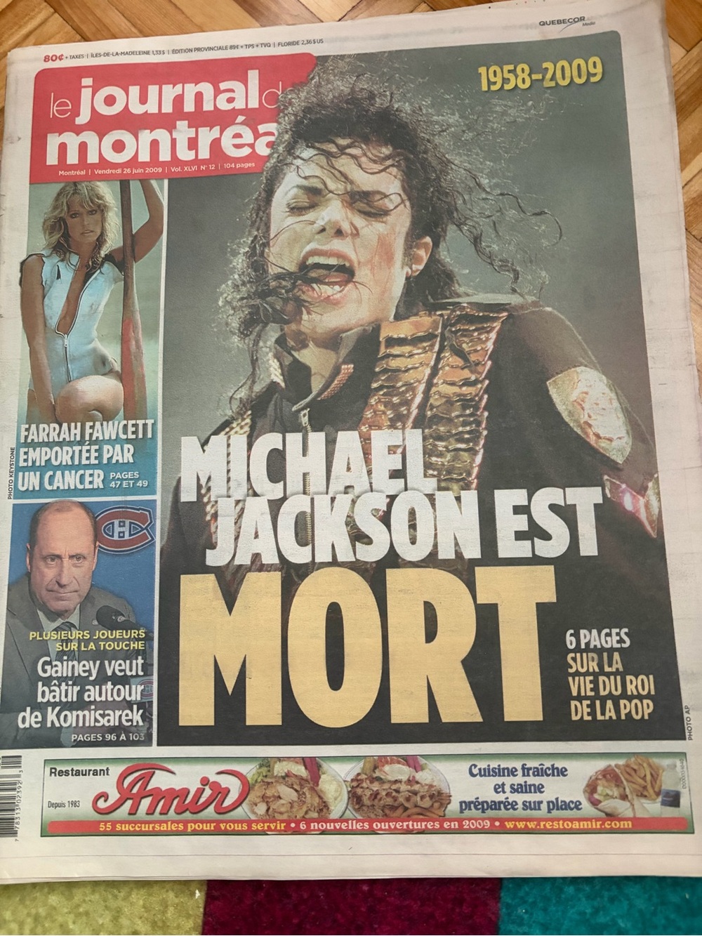 Michael Jackson newspaper 2009